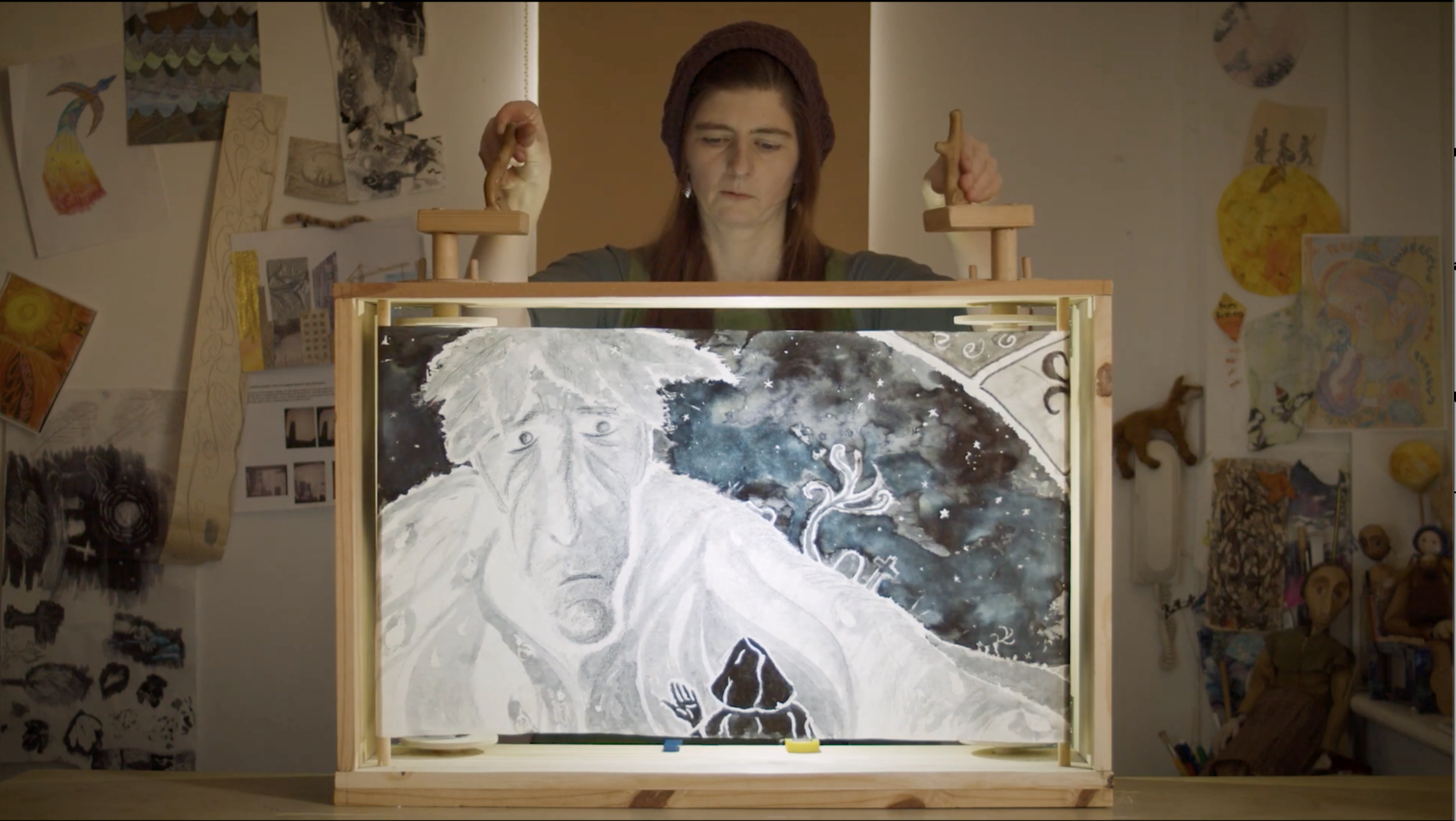 Cold Blows the Wind a ballad illustrated in crankie theatre form